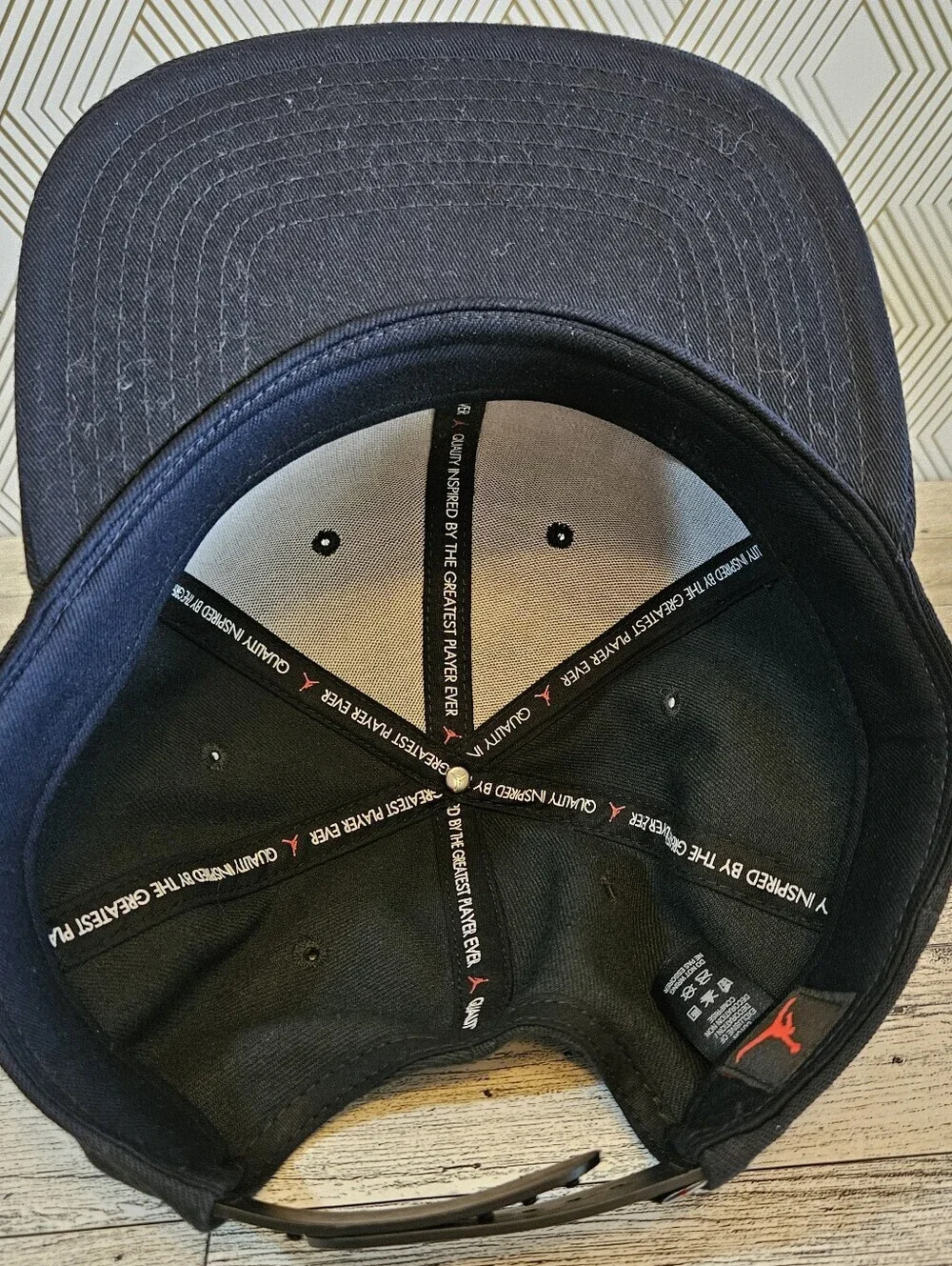 Air Jordan Jumpman Black Hat W/ Gold Logo Flat Bill NBA Michael Jordan One Size